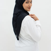 Sports Hijabs GLOWco Exclusive Tie Back Regular Shawl in Black