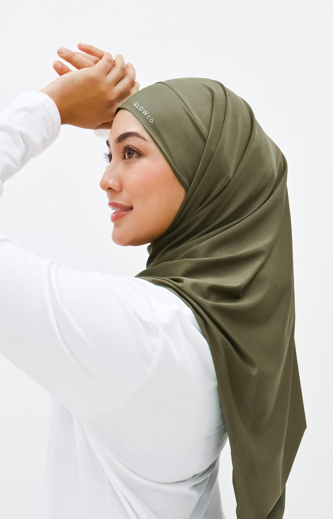Sports Hijabs GLOWco Exclusive Tie Back Regular Shawl in Burnt Olive
