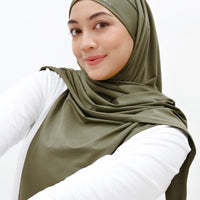 Sports Hijabs GLOWco Exclusive Tie Back Regular Shawl in Burnt Olive