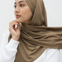 Sports Hijabs GLOWco Exclusive Tie Back Regular Shawl in Cocoa Brown