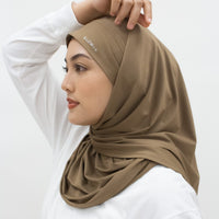 Sports Hijabs GLOWco Exclusive Tie Back Regular Shawl in Cocoa Brown
