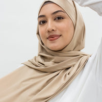 Sports Hijabs GLOWco Exclusive Tie Back Regular Shawl in Cuban Sand