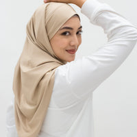 Sports Hijabs GLOWco Exclusive Tie Back Regular Shawl in Cuban Sand