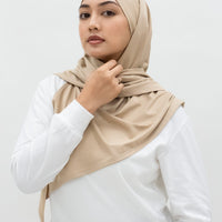 Sports Hijabs GLOWco Exclusive Tie Back Regular Shawl in Cuban Sand