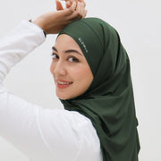 Sports Hijabs GLOWco Exclusive Tie Back Regular Shawl in Deep Forest