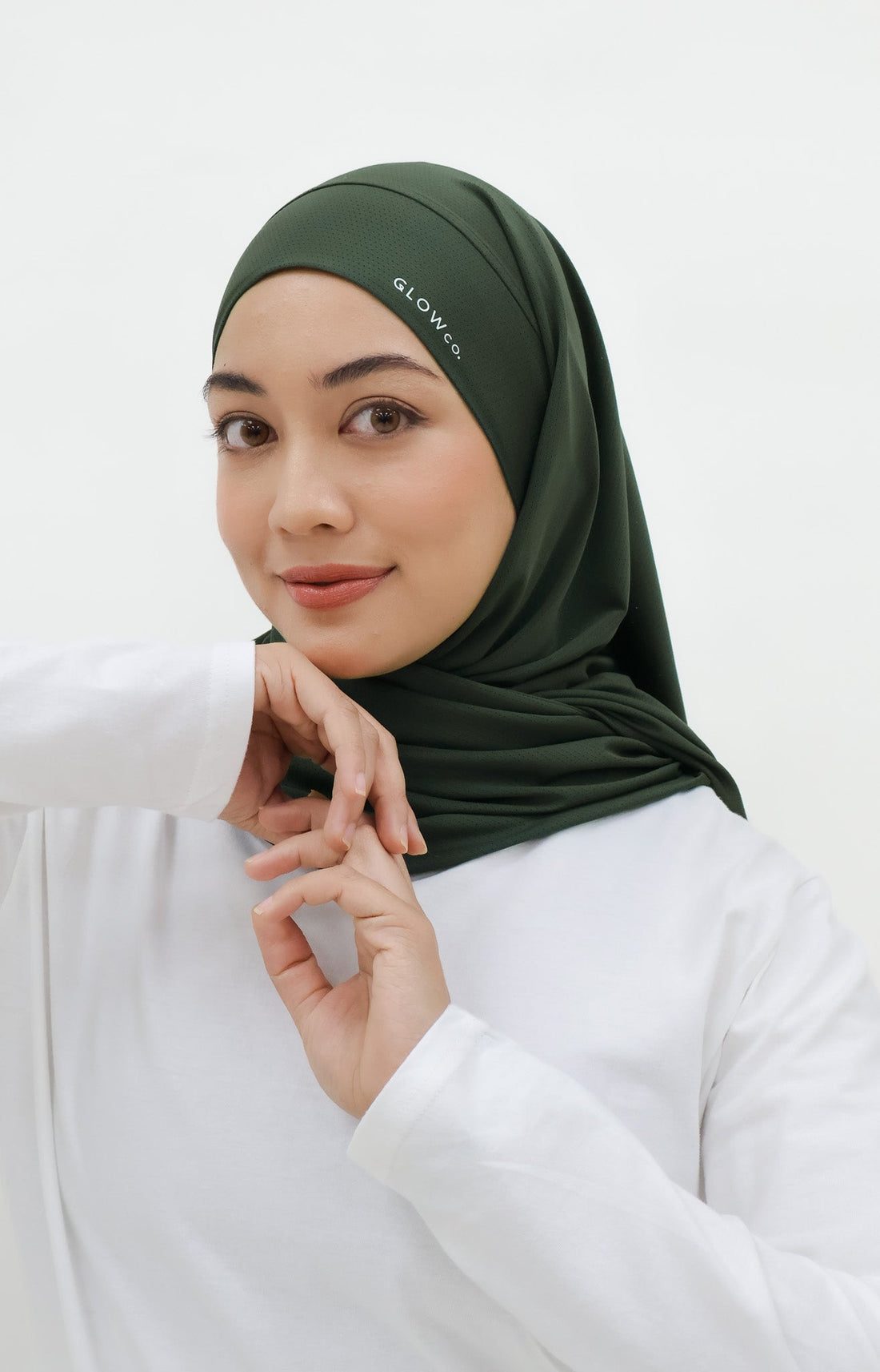 Sports Hijabs GLOWco Exclusive Tie Back Regular Shawl in Deep Forest