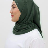 Sports Hijabs GLOWco Exclusive Tie Back Regular Shawl in Deep Forest