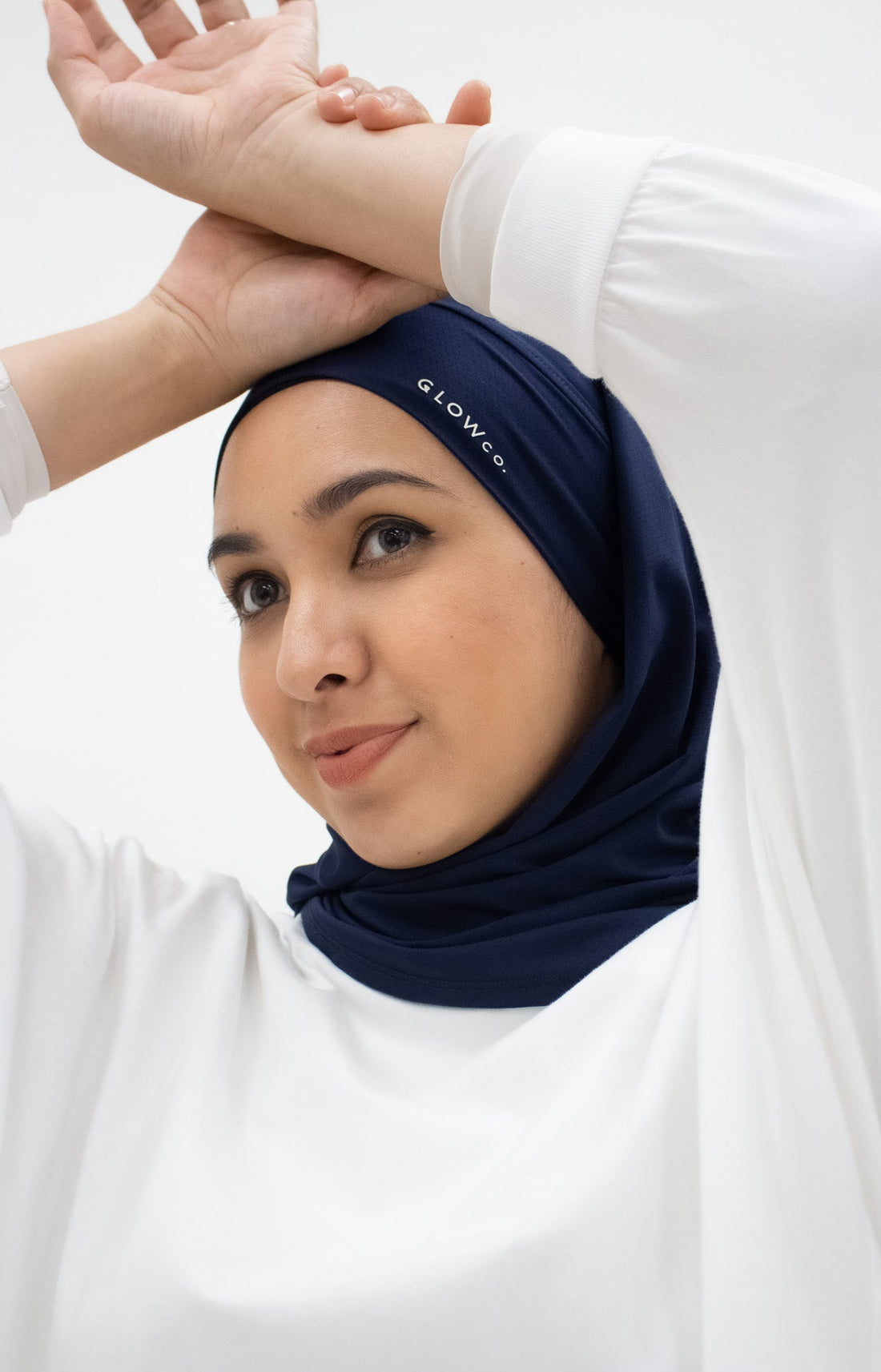 Sports Hijabs GLOWco Exclusive Tie Back Regular Shawl in Midnight Blue