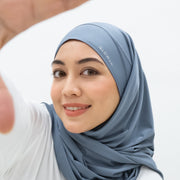 Sports Hijabs GLOWco Exclusive Tie Back Regular Shawl in Misty Blue