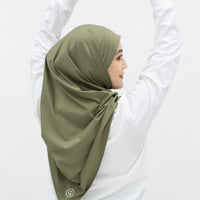 Sports Hijabs GLOWco Exclusive Tie Back Regular Shawl in Pale Olive