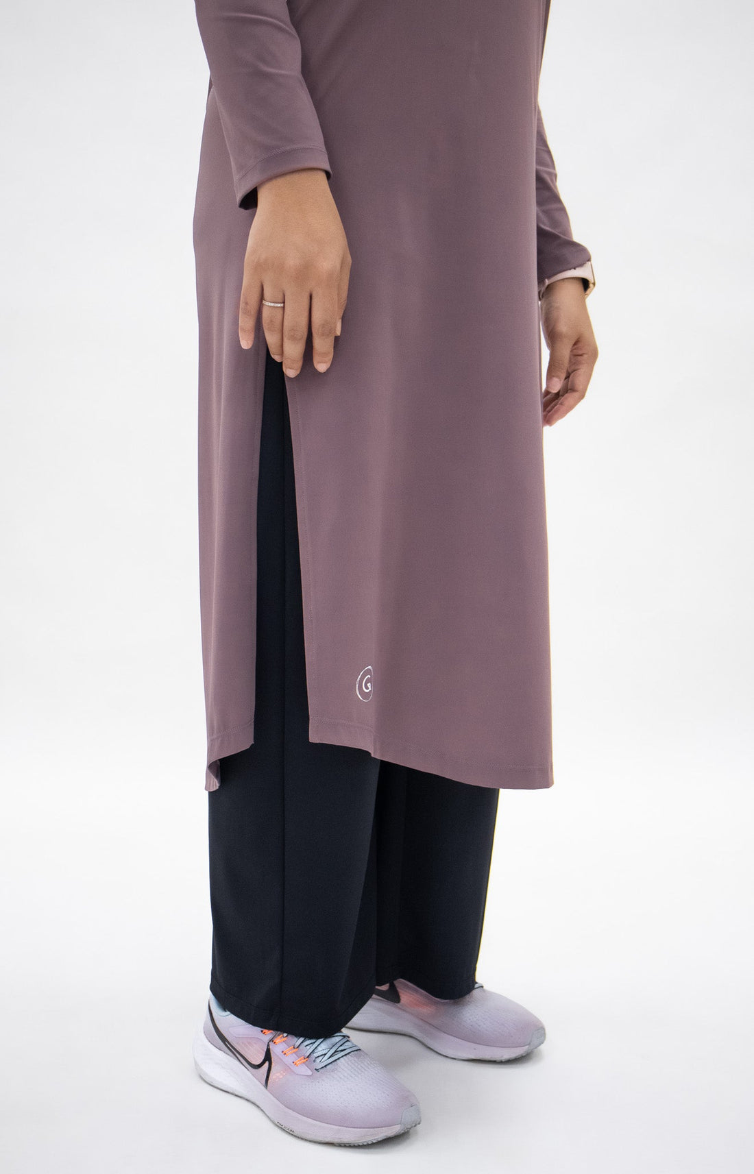 Tops GLOWco Exclusive Ultra Light Active Long Tunic in Desert Mauve