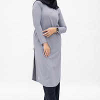 Tops GLOWco Exclusive Ultra Light Active Long Tunic in Dusty Blue
