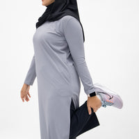 Tops GLOWco Exclusive Ultra Light Active Long Tunic in Dusty Blue