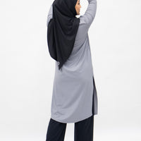 Tops GLOWco Exclusive Ultra Light Active Long Tunic in Dusty Blue