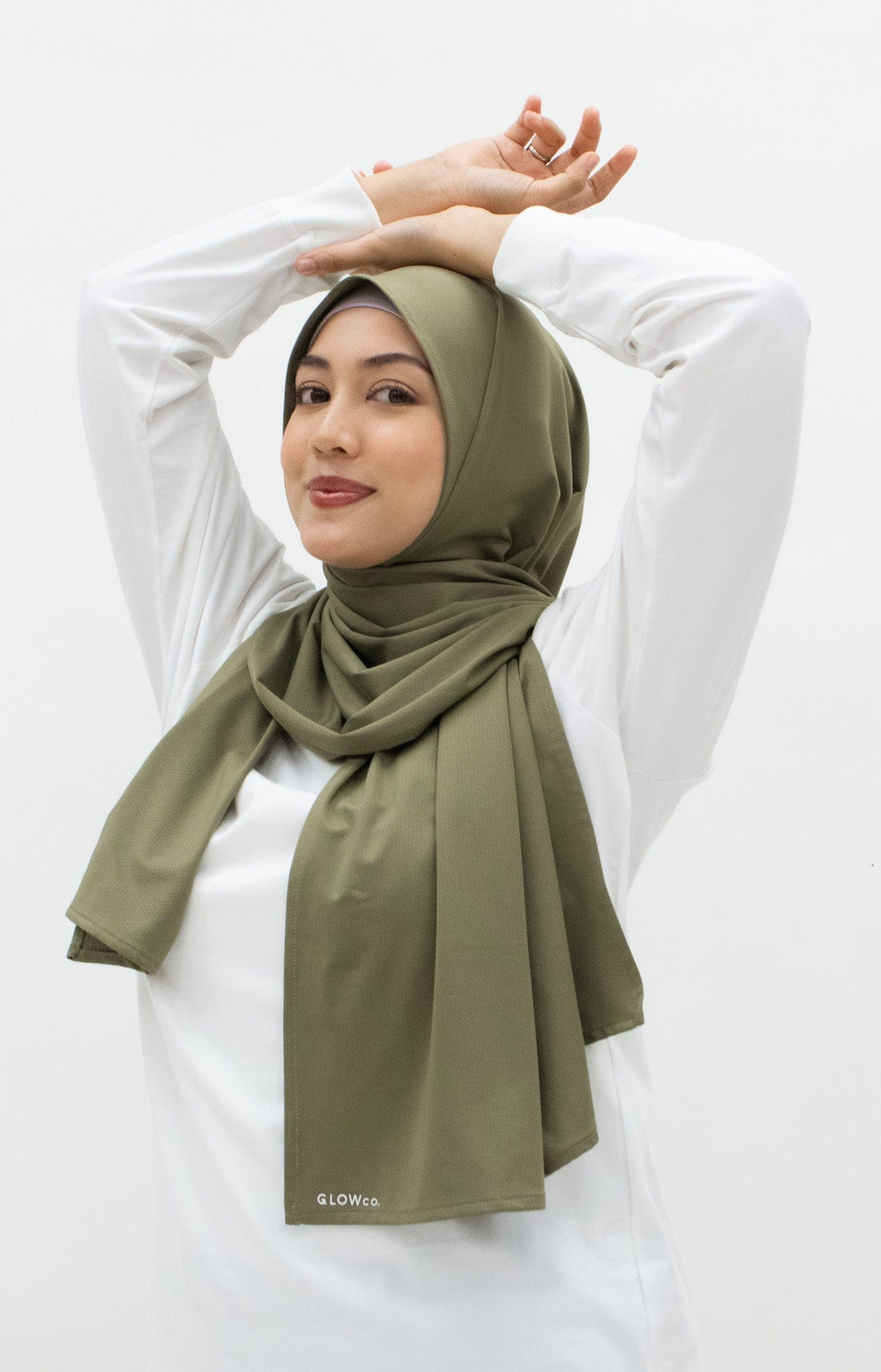 Sports Hijabs GLOWco Exclusive Wrap Shawl in Pale Olive