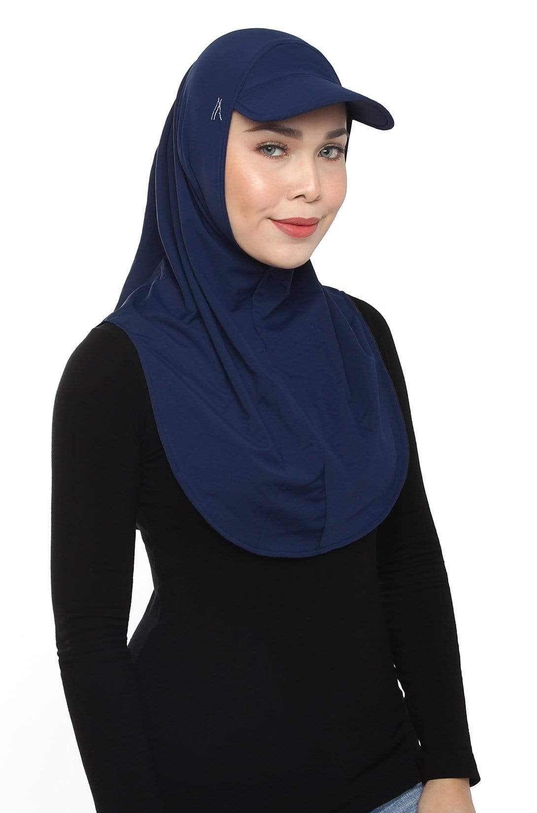 Sports Hijabs Adlina Anis Aqua Sol Ninja Cap in Navy