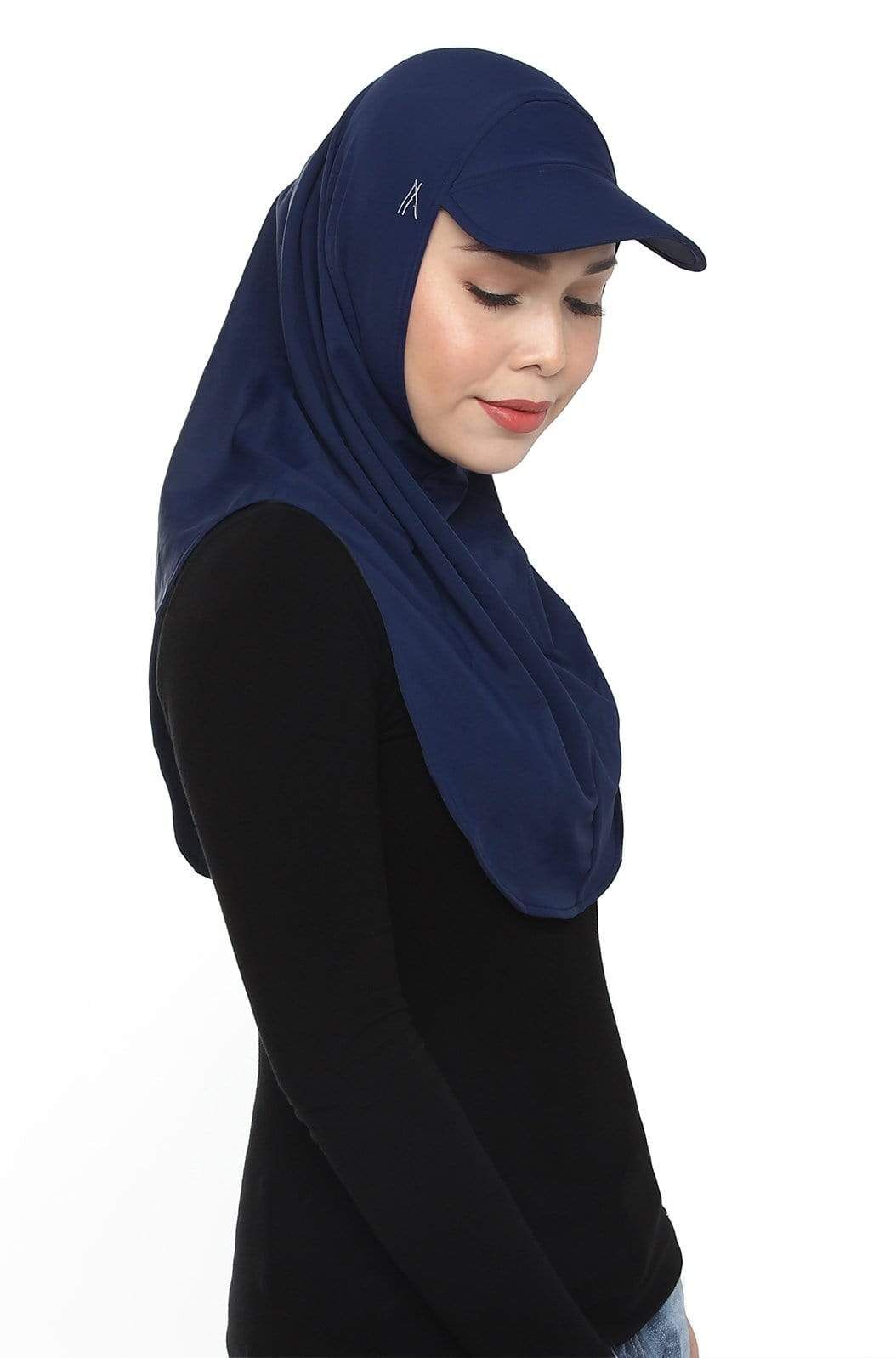 Sports Hijabs Adlina Anis Aqua Sol Ninja Cap in Navy