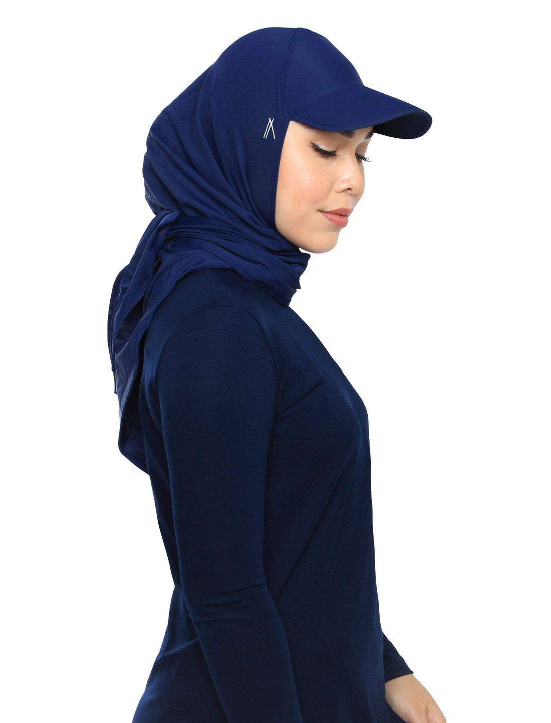 Sports Hijabs Adlina Anis Aqua Sol Tri Cap in Navy