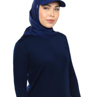 Sports Hijabs Adlina Anis Aqua Sol Tri Cap in Navy