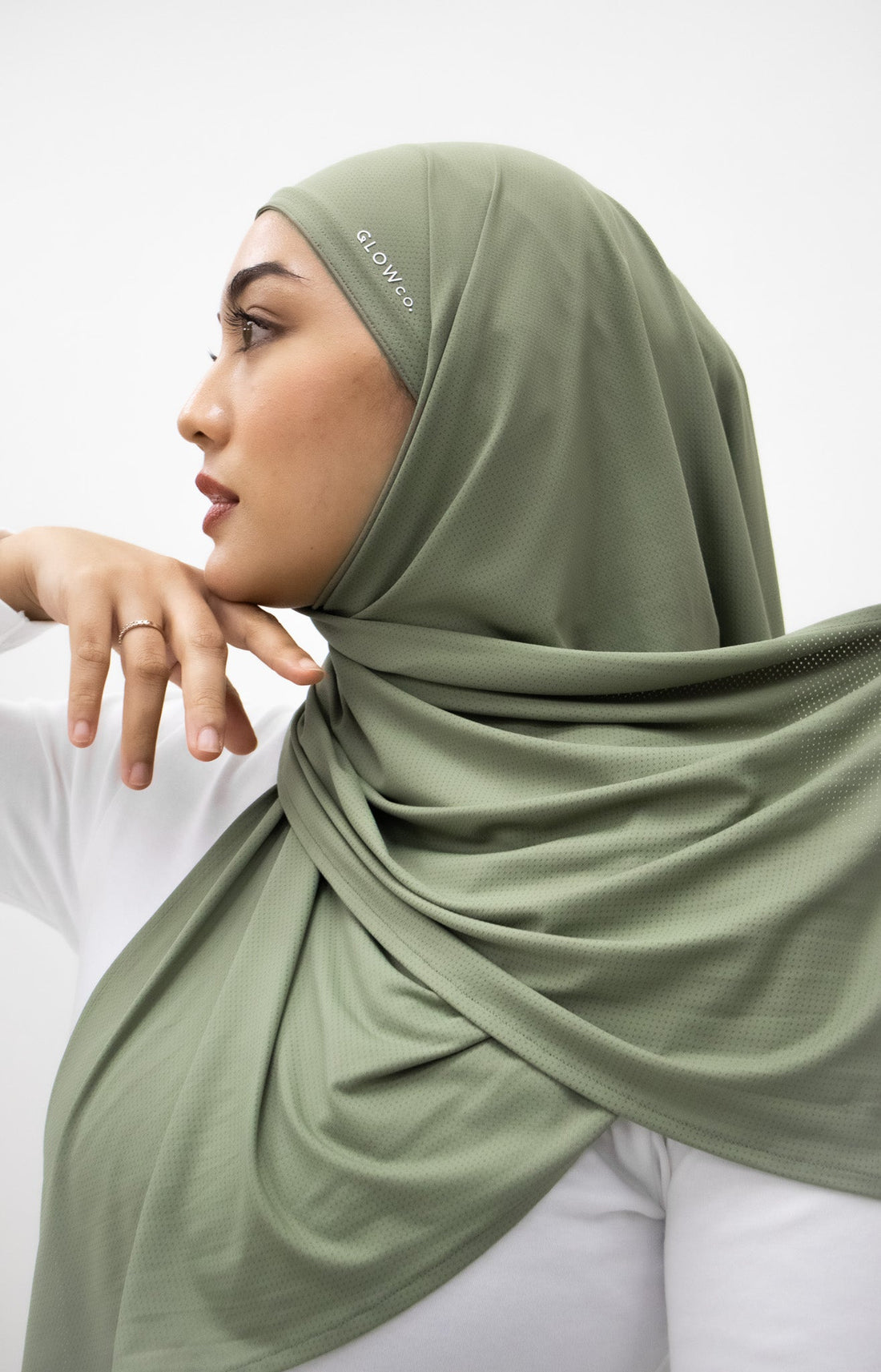Sports Hijabs GLOWco Exclusive Air Mesh Instant Tri Scarf (With Inner)