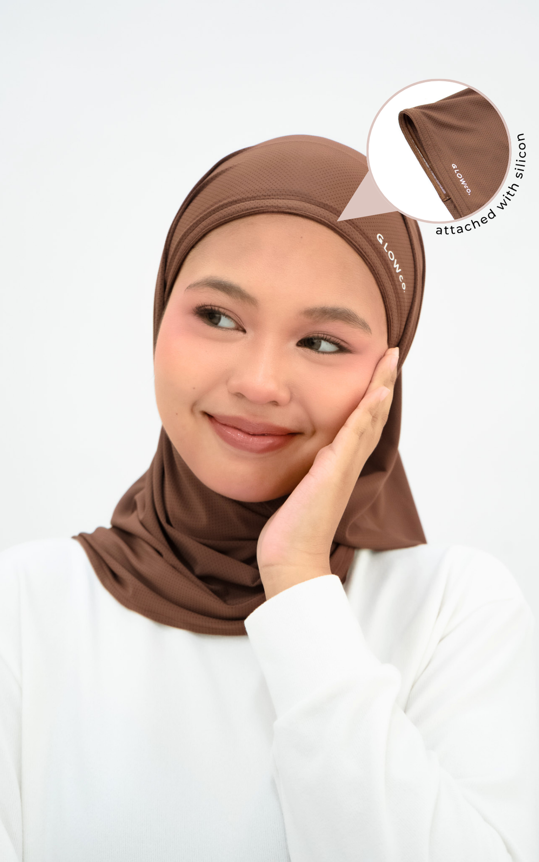 Sports Hijabs GLOWco Exclusive Air Mesh Instant Tri Scarf (With Inner)