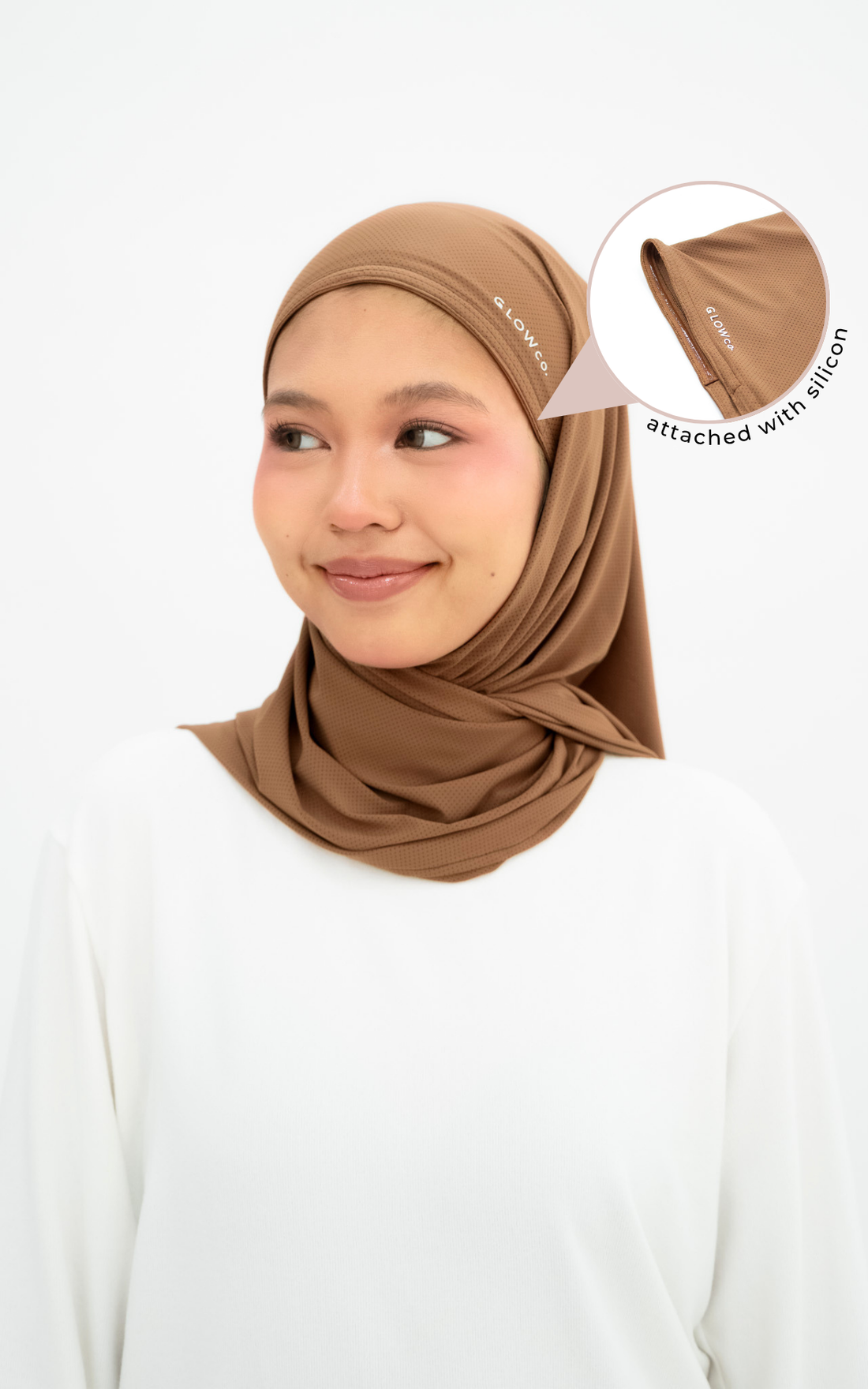 Sports Hijabs GLOWco Exclusive Air Mesh Instant Tri Scarf (With Inner)