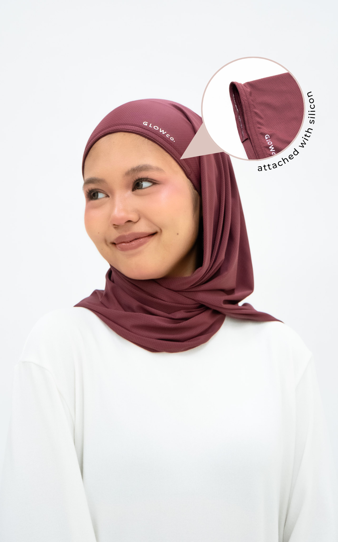 Sports Hijabs GLOWco Exclusive Air Mesh Instant Tri Scarf (With Inner)