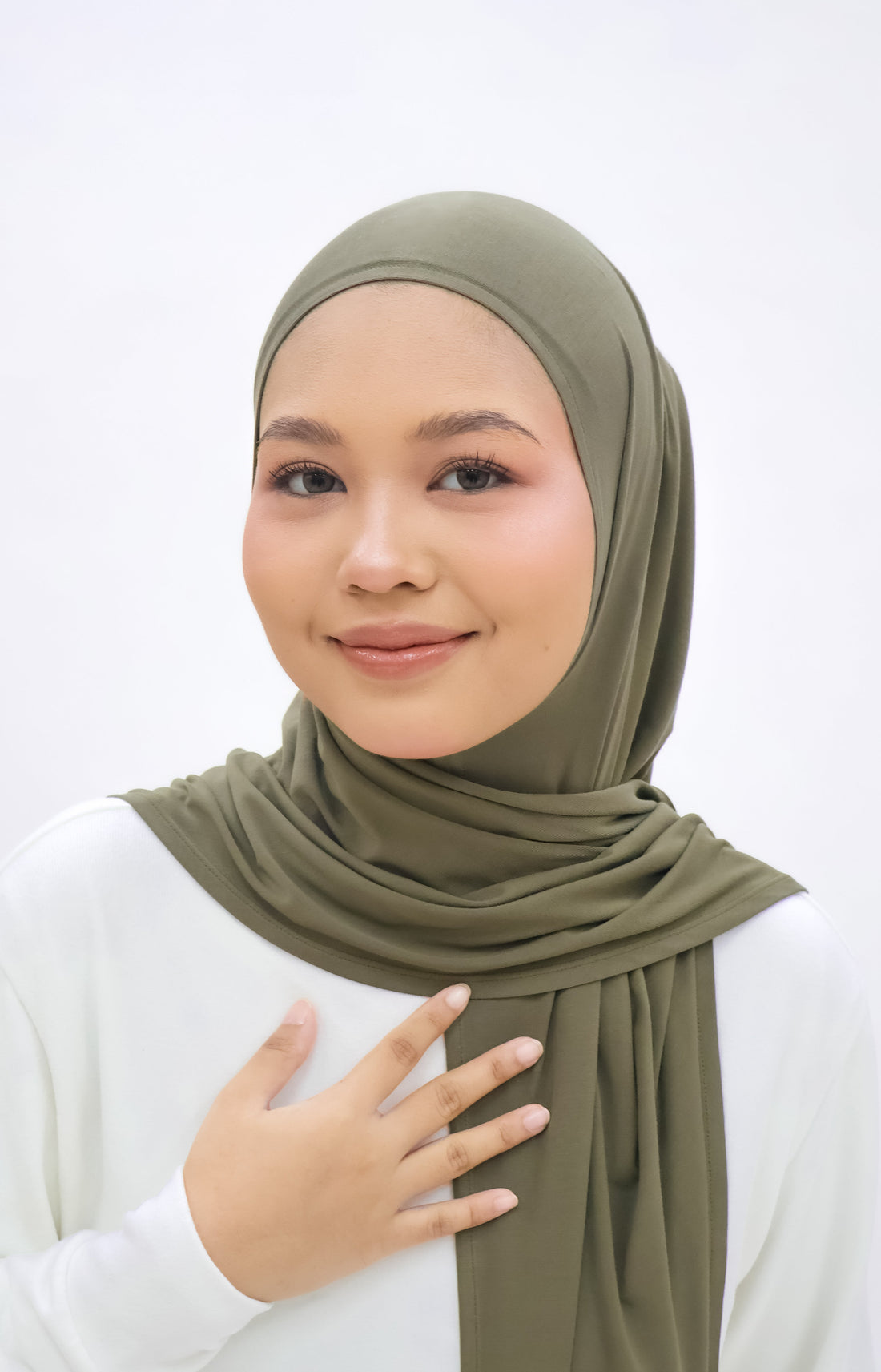 Everyday Hijabs GLOWco Exclusive Bamboo Butterfly Tri Scarf in Olive