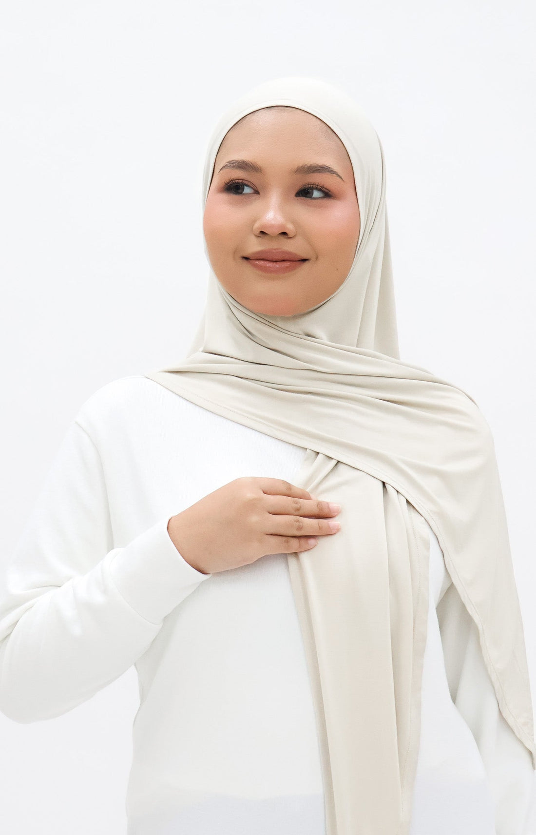 Everyday Hijabs GLOWco Exclusive Bamboo Butterfly Tri Scarf in Oyster