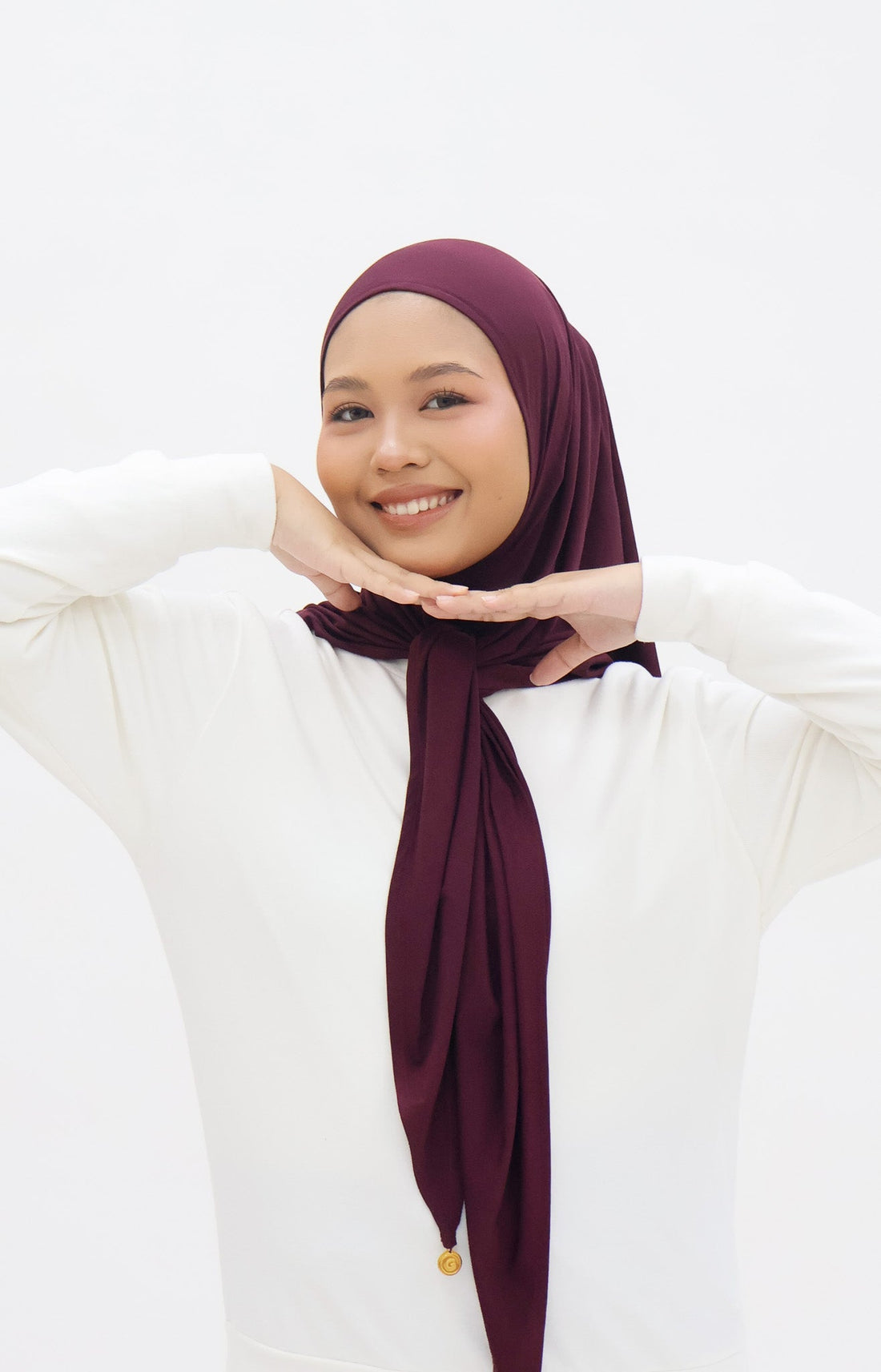 Everyday Hijabs GLOWco Exclusive Bamboo Butterfly Tri Scarf in Plum