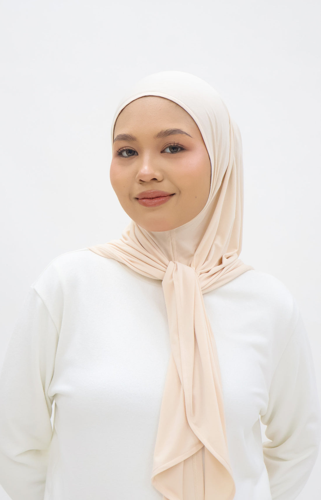Everyday Hijabs GLOWco Exclusive Bamboo Butterfly Tri Scarf in Soft Peach