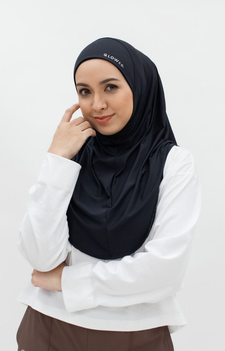Sports Hijabs GLOWco Exclusive Instant Maxi in Black