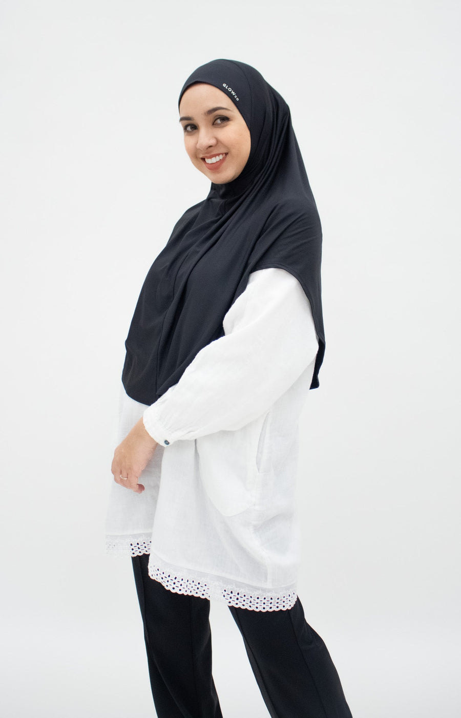 Sports Hijabs GLOWco Exclusive Instant Sports Khimar in Black
