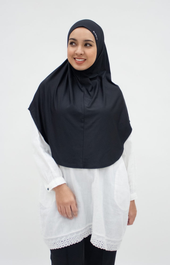 Sports Hijabs GLOWco Exclusive Instant Sports Khimar in Black