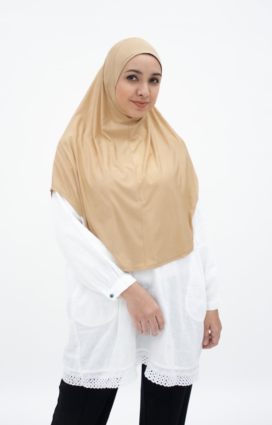 Sports Hijabs GLOWco Exclusive Instant Sports Khimar in Nude