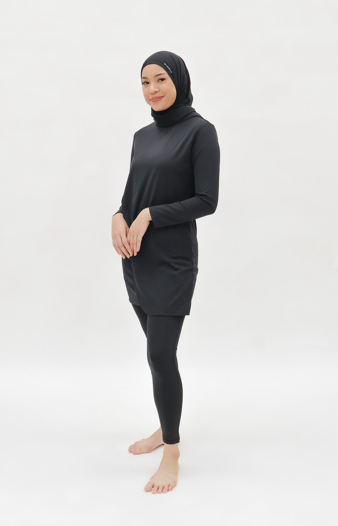 Swimwear GLOWco Exclusive Ocean Drape Swimwear in Black
