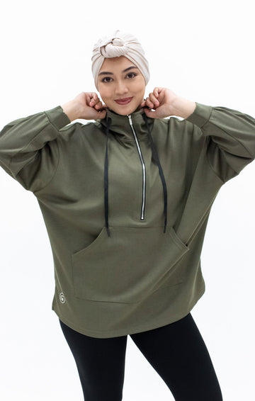 Tops GLOWco Exclusive Oversized Hoodie in Olive