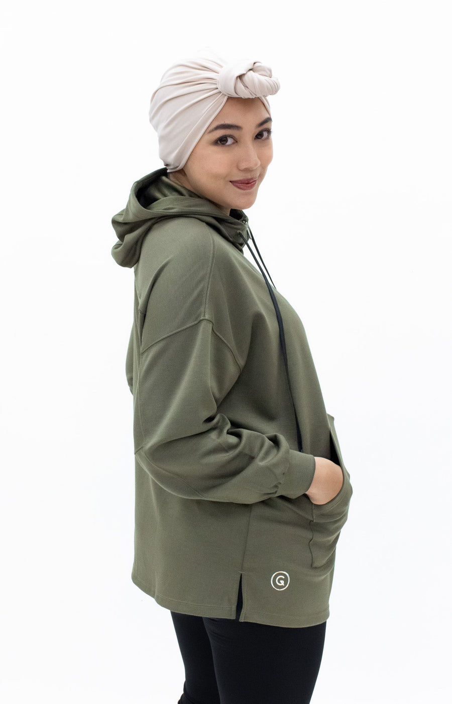 Tops GLOWco Exclusive Oversized Hoodie in Olive