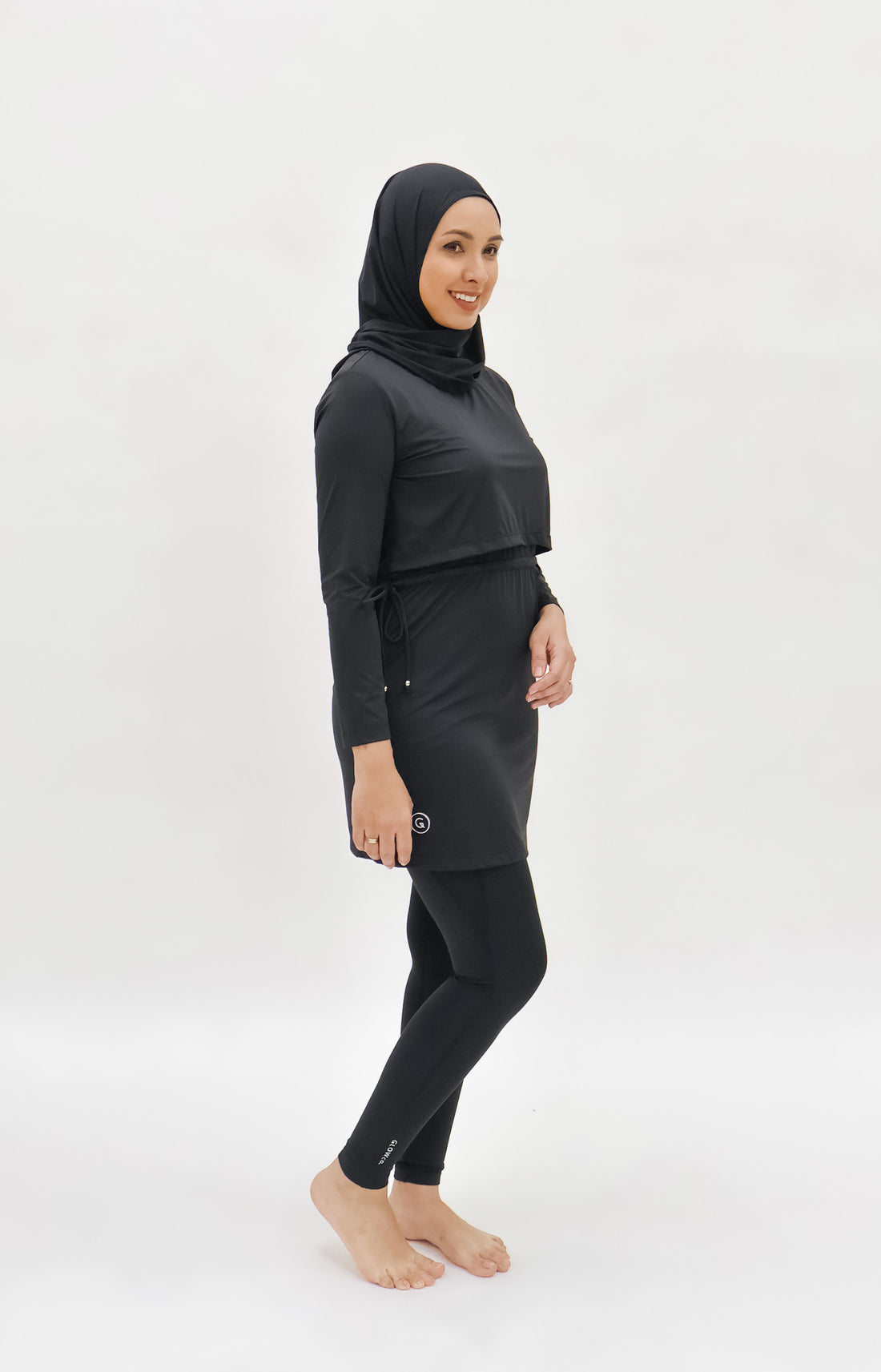 Swimwear GLOWco Exclusive Seaside Layered Swimwear in Black