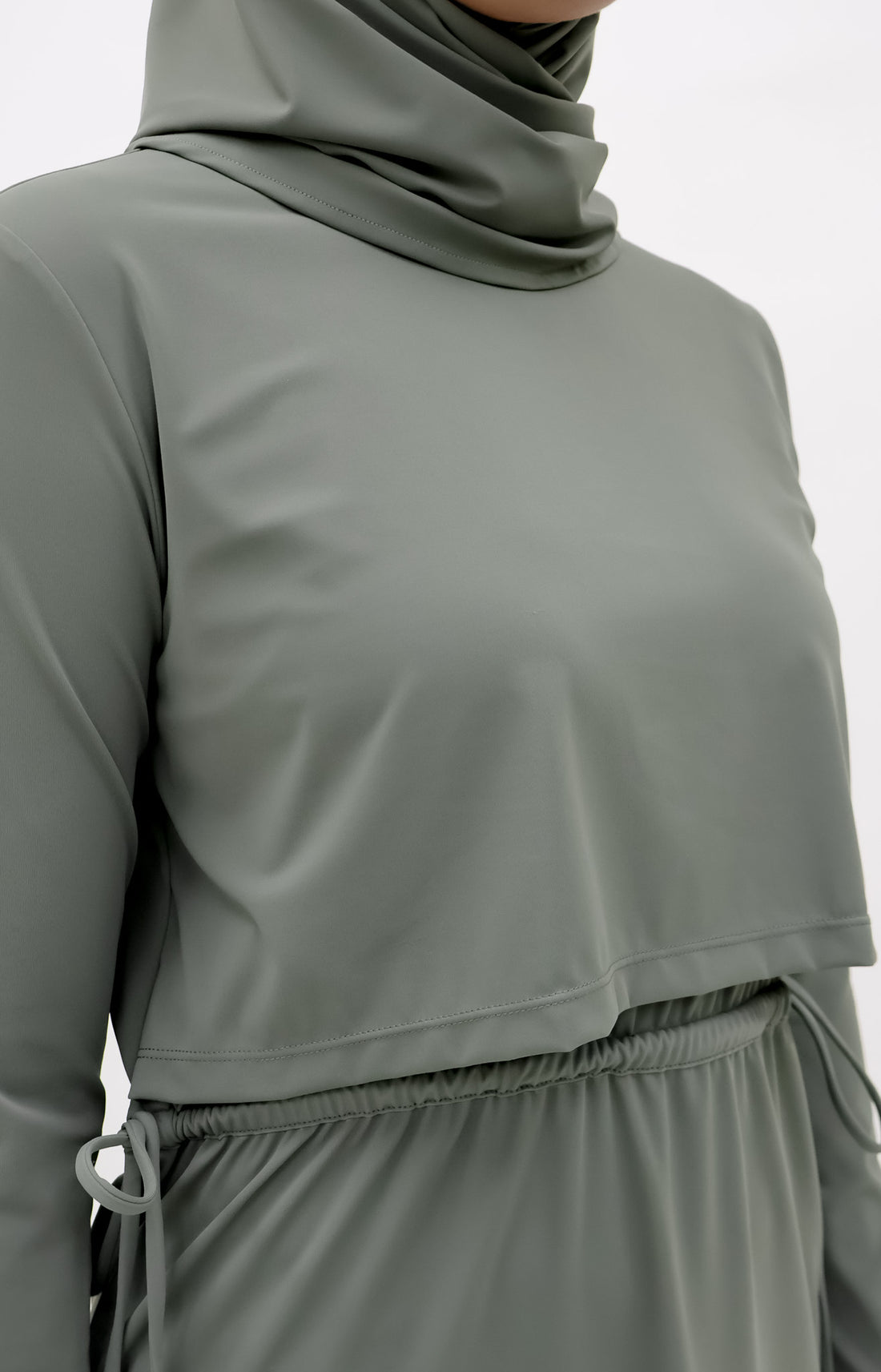 Swimwear GLOWco Exclusive Seaside Layered Swimwear in Sage Green