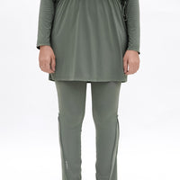 Swimwear GLOWco Exclusive Seaside Layered Swimwear in Sage Green