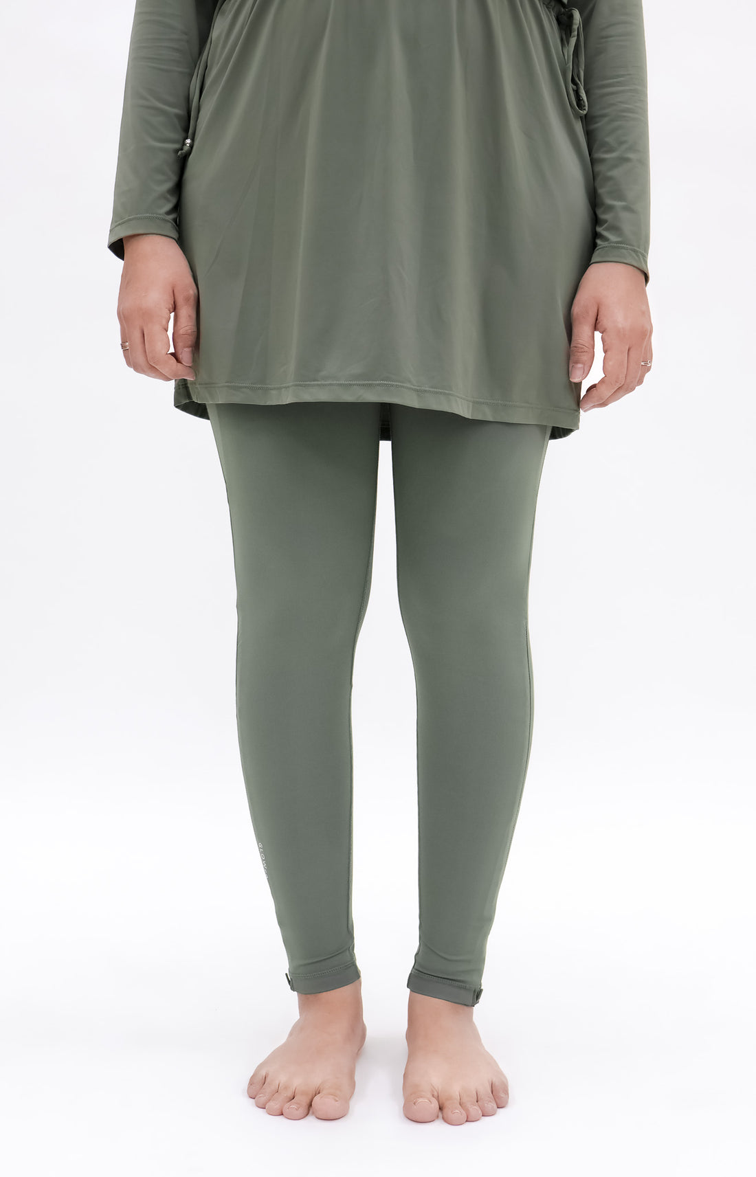Swimwear GLOWco Exclusive Seaside Layered Swimwear in Sage Green