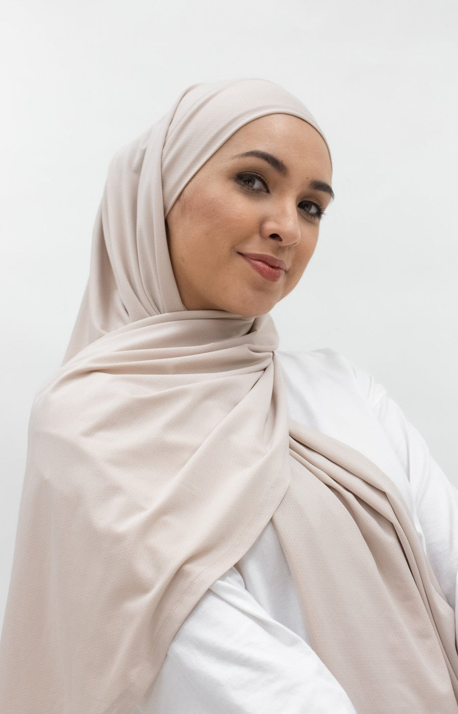 Sports Hijabs GLOWco Exclusive Tie Back MAXI Shawl in Barely Blush