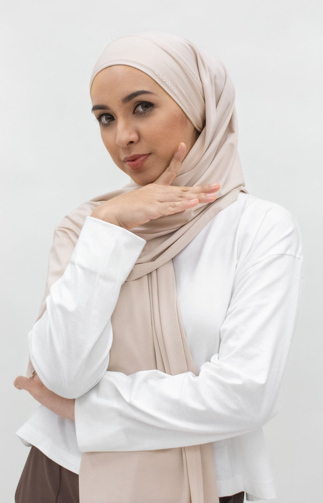 Sports Hijabs GLOWco Exclusive Tie Back MAXI Shawl in Barely Blush
