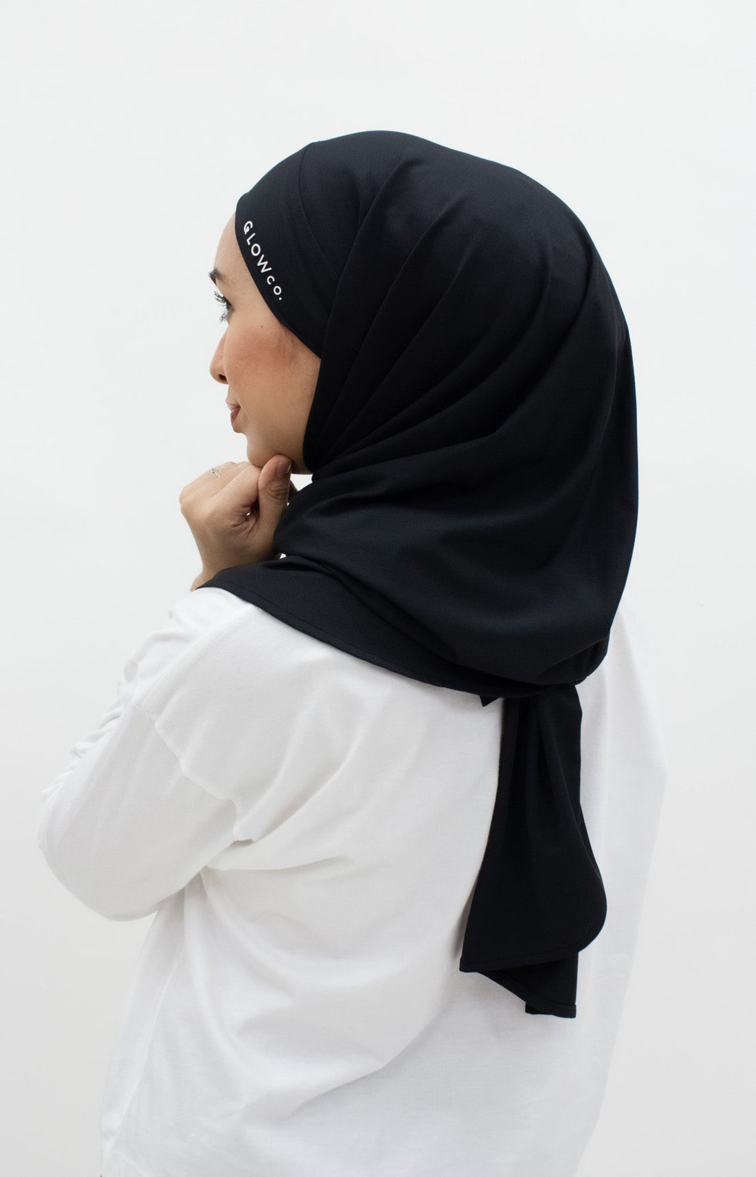 Sports Hijabs GLOWco Exclusive Tie Back MAXI Shawl in Black