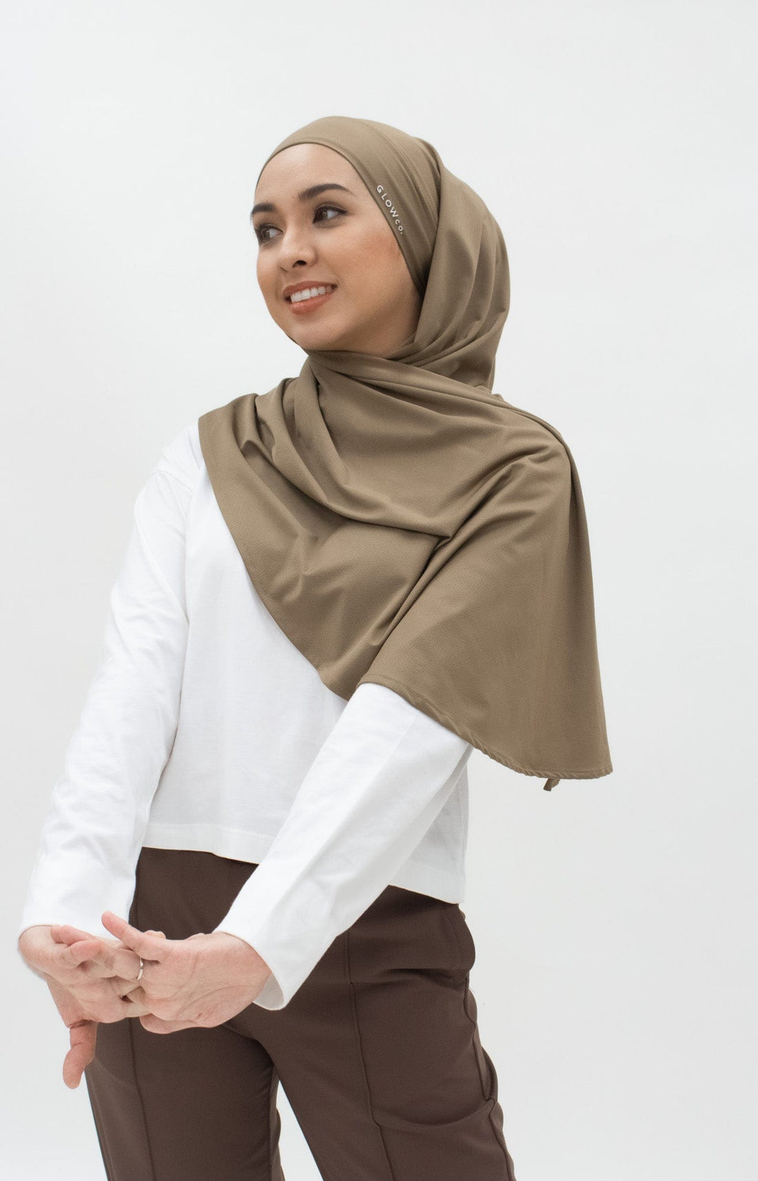 Sports Hijabs GLOWco Exclusive Tie Back MAXI Shawl in Cocoa Brown