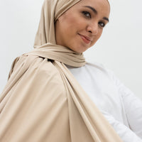 Sports Hijabs GLOWco Exclusive Tie Back MAXI Shawl in Cuban Sand