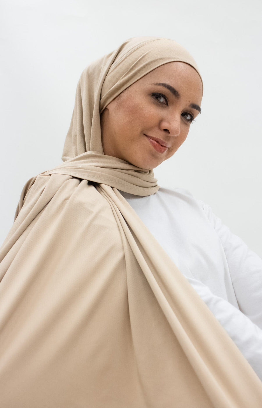 Sports Hijabs GLOWco Exclusive Tie Back MAXI Shawl in Cuban Sand