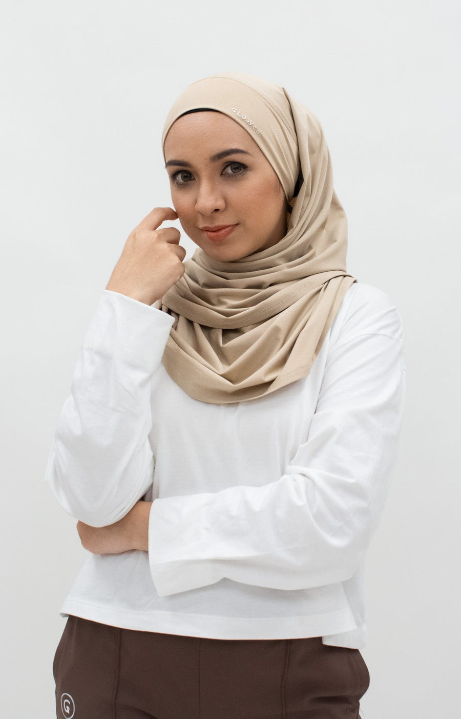 Sports Hijabs GLOWco Exclusive Tie Back MAXI Shawl in Cuban Sand