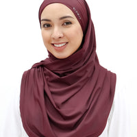Sports Hijabs GLOWco Exclusive Tie Back MAXI Shawl in Deep Red